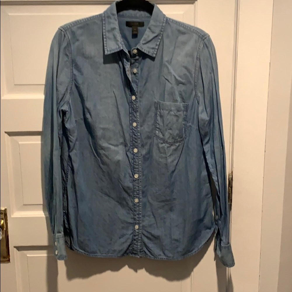 J. Crew Light Blue Denim Button-Down Shirt